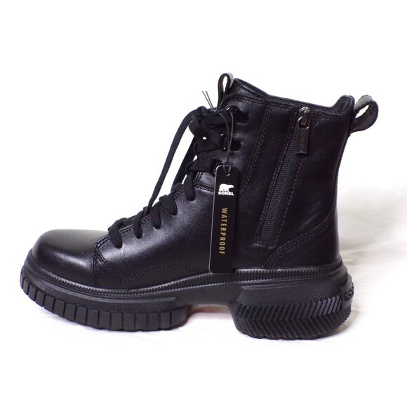 🆕SOREL Ona Ave Lace Up Waterproof Leather Boot Black 9 - Picture 11 of 13